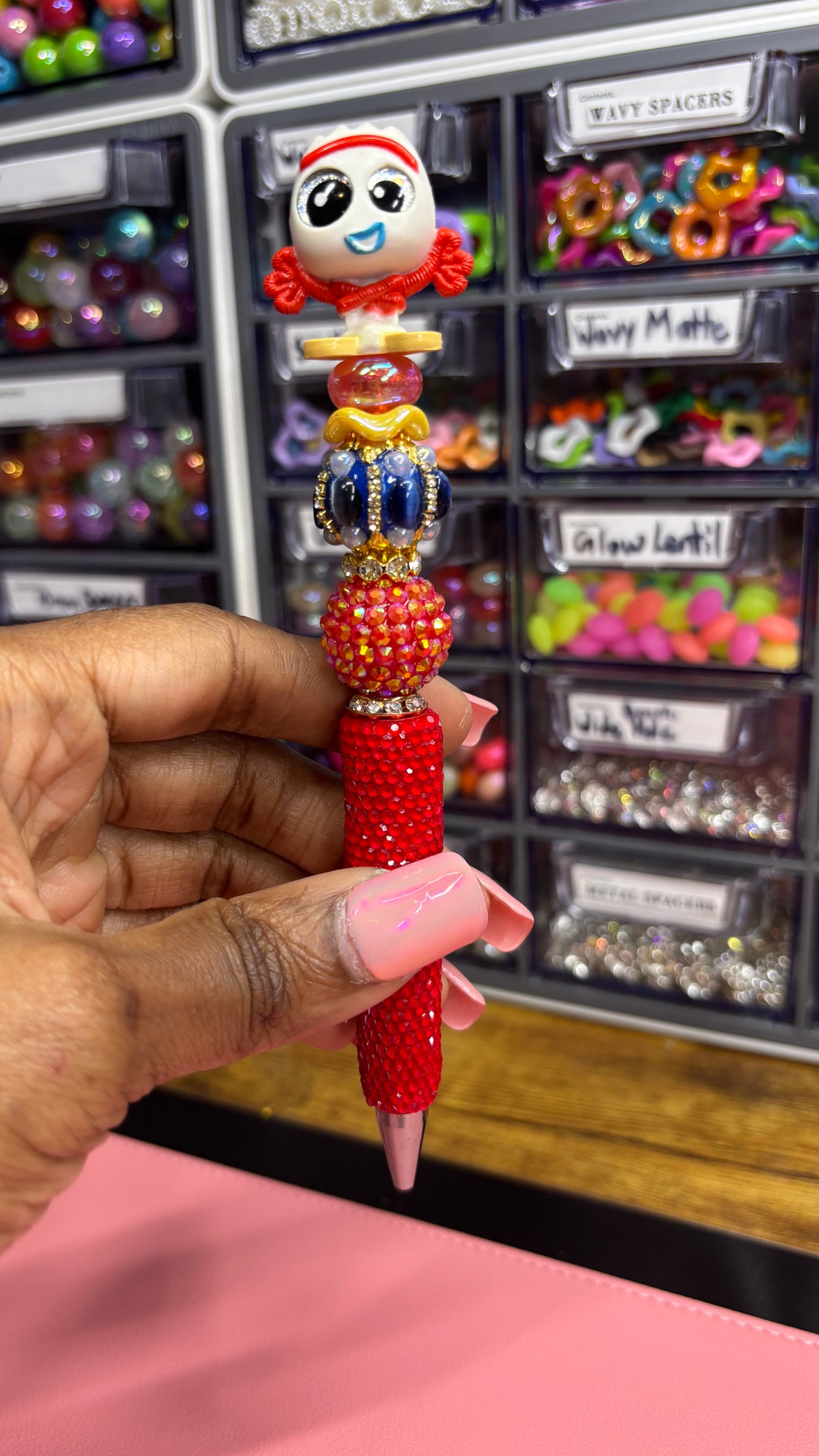 Beaded Character Rhinestone Pen