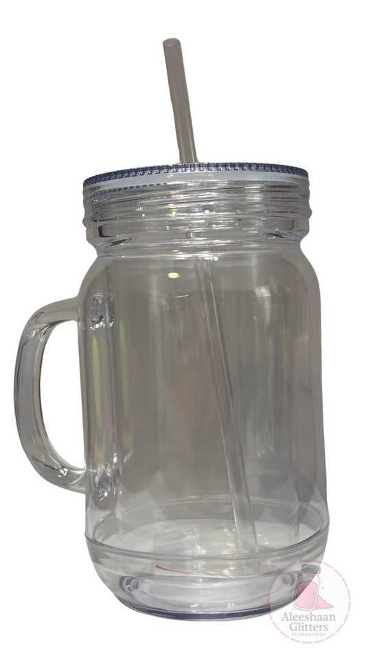 20 oz Acrylic Mason Jar with Handle