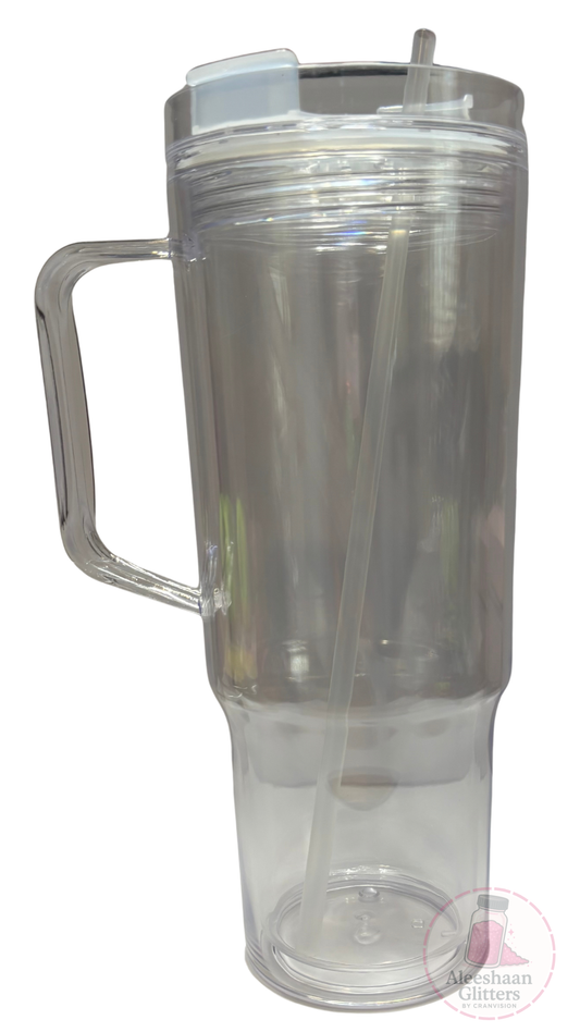 40 oz Acrylic Snow Globe Cup with Handle