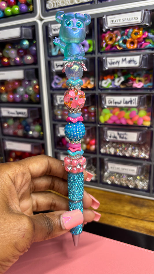 Beaded Character Rhinestone Pen