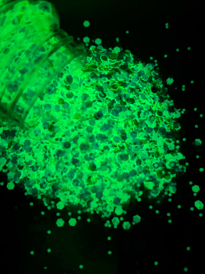 Icy Jade Glow Snow Globe (Glow-in-the-Dark)