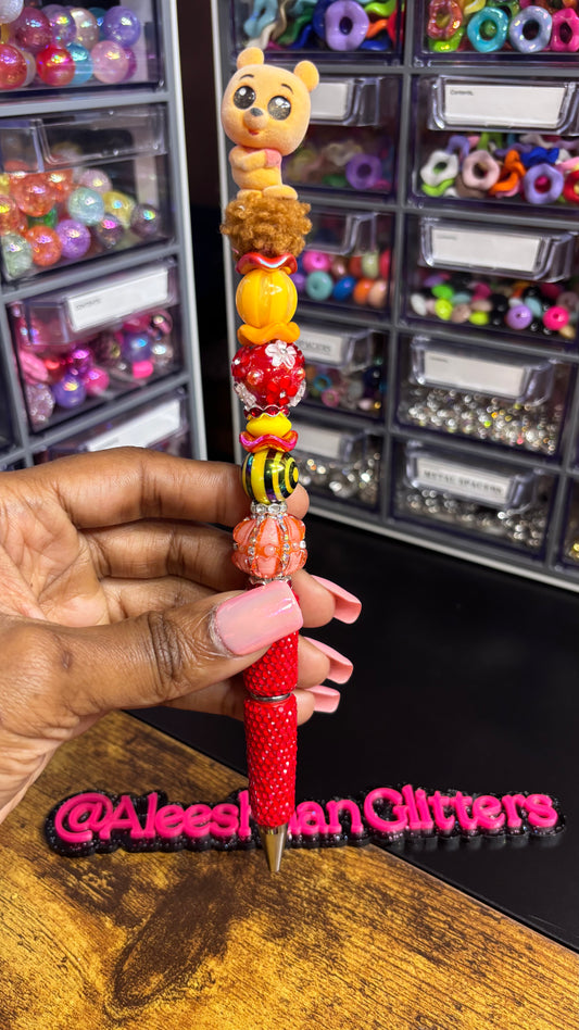 Honey Bear Rhinestone Beaded Pen
